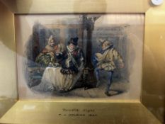 Victorian watercolour by F.J holding 1817