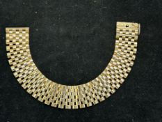 9ct Gold heavy gents bracelet, 24.5grams, length 1