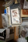 Large box of coins, stamps, first day covers & oth