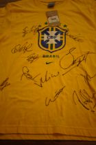 Brasil national football team signed shirt new wit