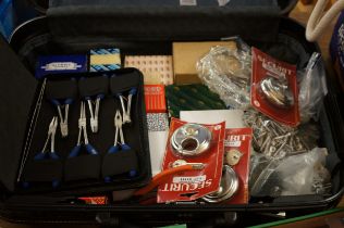 Large case of locks, tools & other equipment
