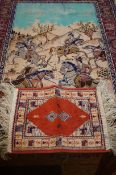 2x Oriental rugs - 1 miniature