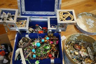 2x Boxes of costume jewellery some vintage