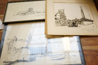 3x 1970's colliery prints