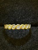 9ct Gold ring set with diamonds Size K 1.5g