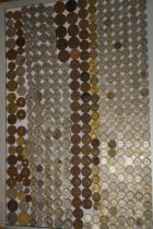 Large collection of world coins - glued