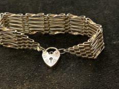 Silver 6 bar gate bracelet