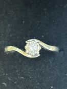 9ct White gold ring set with 0.10 solitaire diamon