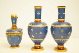 Pair of Mettlach vases & 1 other A/F
