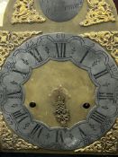 Brass faced long cased clock movement