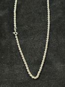 24''Silver rope neck chain
