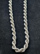Thick silver rope wrist chain