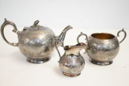 Early plated 3 piece tea service