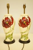 Pair of Moorcroft lamp Height 31 cm - 1 with some