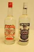 2 Litres of vodka - Grants & Smirnoff vodka