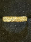 9ct Gold ring set with diamonds Size M 1.4g