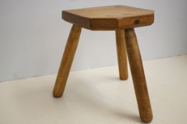 Solid oak milking stool