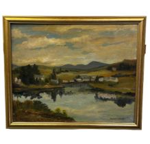 Maurice Canning Wilks 1910-1984 Oil on board, lake