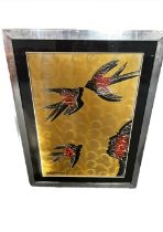 Italian art work with stylised birds & human head,