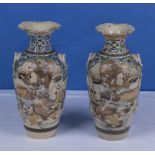 A pair of Satsuma vases, one A/F