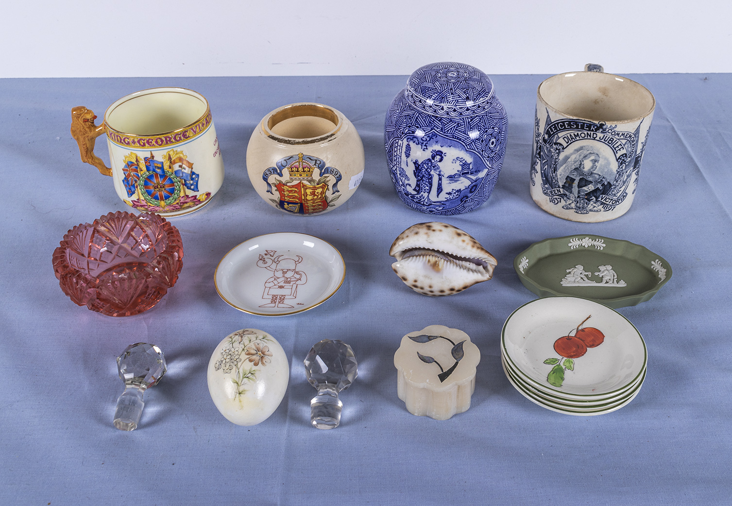 A collection of assorted china and glass