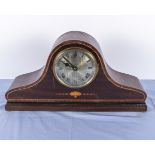 An Edwardian inlaid mahogany mantel clock