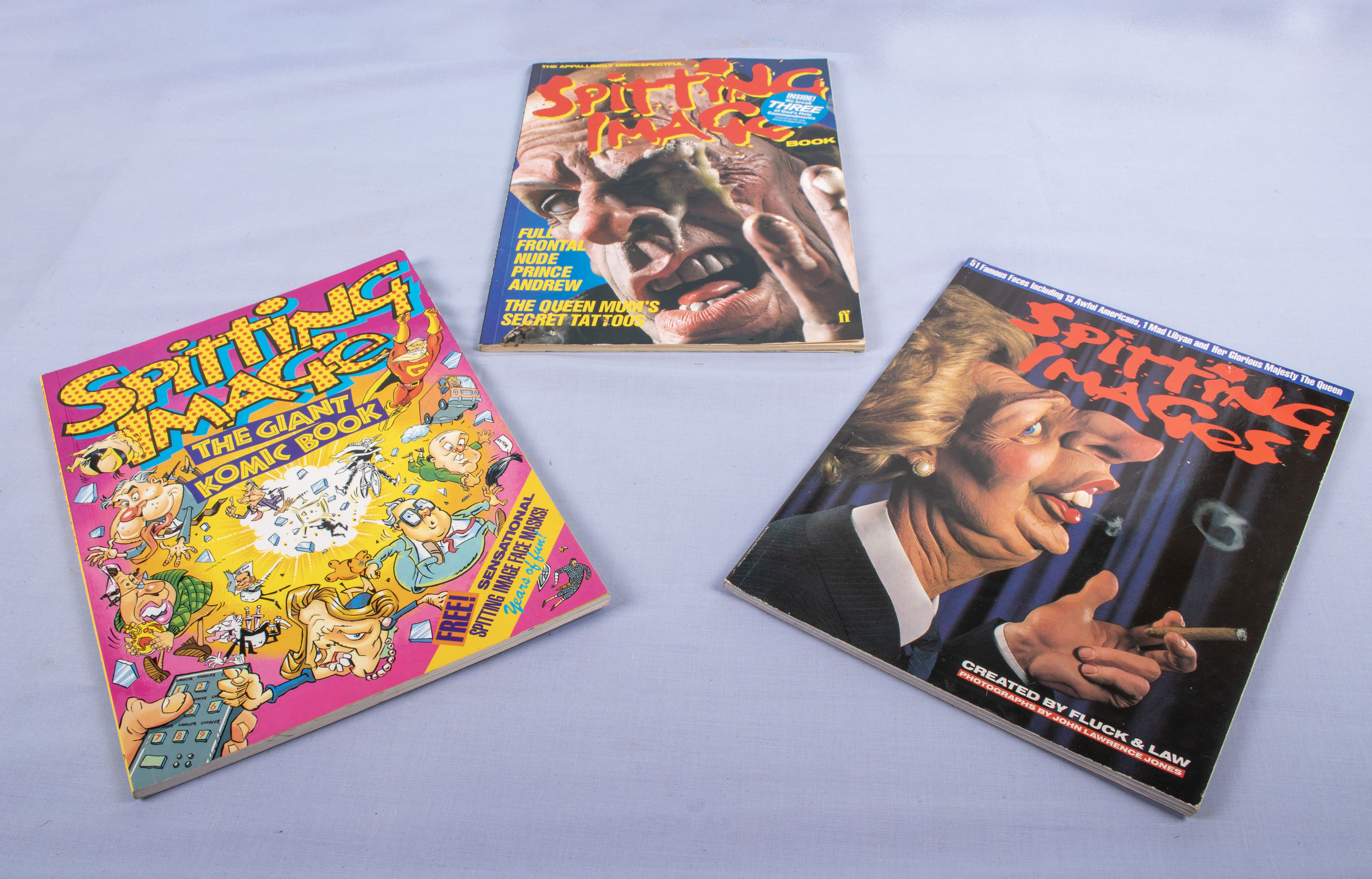 Three vintage publications of Spitting Image