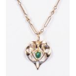 9ct gold pendant and chain set with a tourmaline