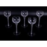 Five twist stem glasses