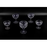 Five assorted crystal glasses