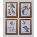 Four framed Beatrix Potter prints