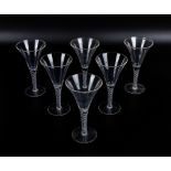 Six twist stem wine glasses