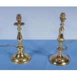 Two brass table lamp bases