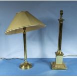 Two brass table lamps