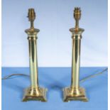 Matching pair of brass table lamp bases