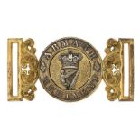 Irish Armagh Militia Victorian Officer waist belt clasp circa 1856-81. Fine rare gilt interlocking
