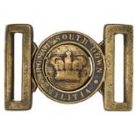 Irish Royal South Down Militia Victorian waist belt clasp circa 1856-81. Relic heavy brass