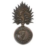 Irish Kilkenny Fusilier Militia post 1855 Victorian Officer fur cap grenade. Fine rare silvered