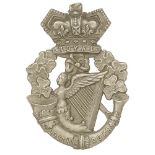 Irish Royal South Down Militia glengarry badge circa 1874-81. Good rare die-stamped white metal