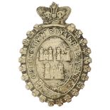 Irish Queen Own Royal Dublin City Militia Victorian glengarry badge circa 1874-81. Good scarce die-