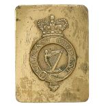 Irish Kilkenny Regiment of Militia 19th century shoulder belt plate. Good rare die-stamped brass