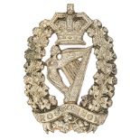 Irish Roscommon Militia Victorian glengarry badge circa 1874-81. Good scarce die-stamped white metal
