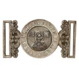 Irish Londonderry Militia Victorian Officer waist belt clasp circa 1856-81. Fine rare silvered