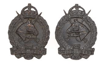 Australian 23rd Light Horse Regiment (Barossa Light Horse) facing pair of collar badges c1930-42.