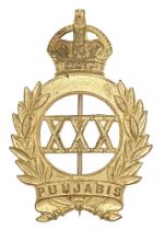 Indian Army 30th Punjabis pagri badge circa 1903-22. Good British made die-stamped brass crowned
