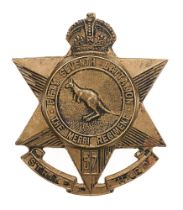 Australian 57th Infantry Battalion (Merri Regiment) slouch hat badge circa 1930-42. Good scarce