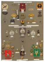 53 Gold Coast Vols & Regiment RWAFF badges etc. Board with good display of metal and cloth badges,