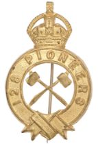 Indian Army. 128th Pioneers pagri badge circa 1903-22. Good British made die-stamped white metal