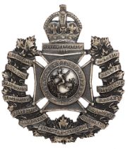 Canadian Royal Winnipeg Rifles Officer's cap badge circa 1937-52. Good scarce heavy die-cast