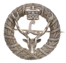 Scottish Seaforth Highlanders Victorian Officer''s 1882 HM silver plaid brooch. A very fine